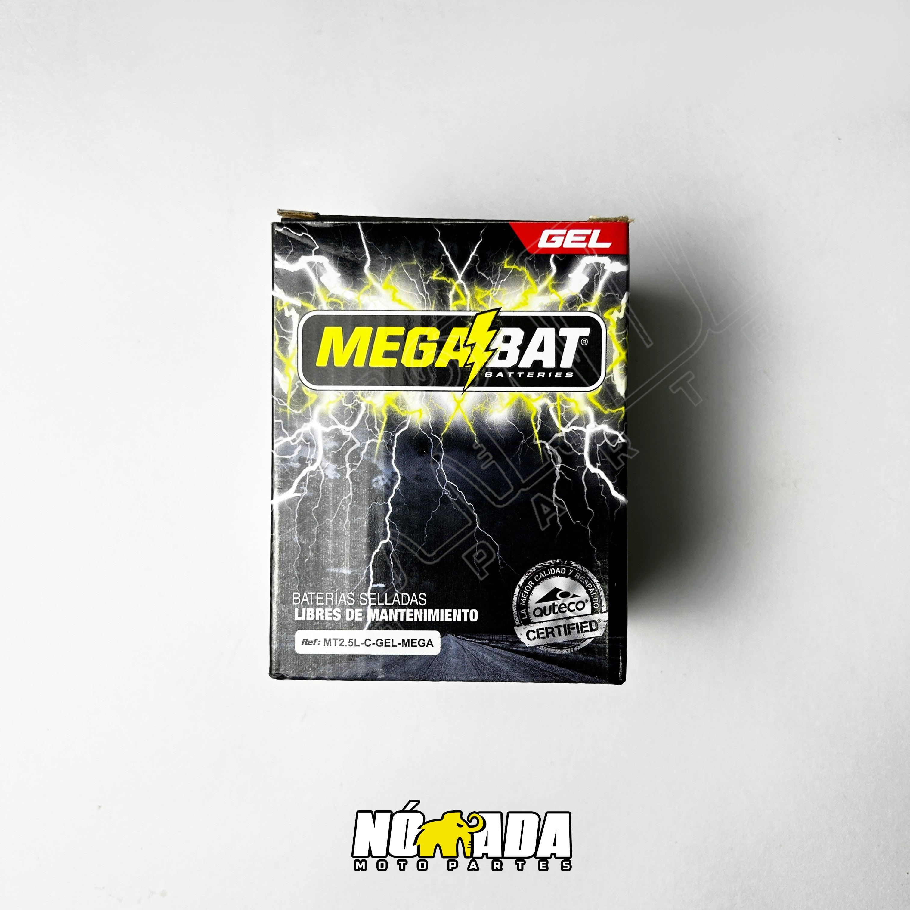 BATERIA UNIVERSAL MEGABAT GEL MT2.5LC 12 V 2,5AH NOMADA MOTOPARTES
