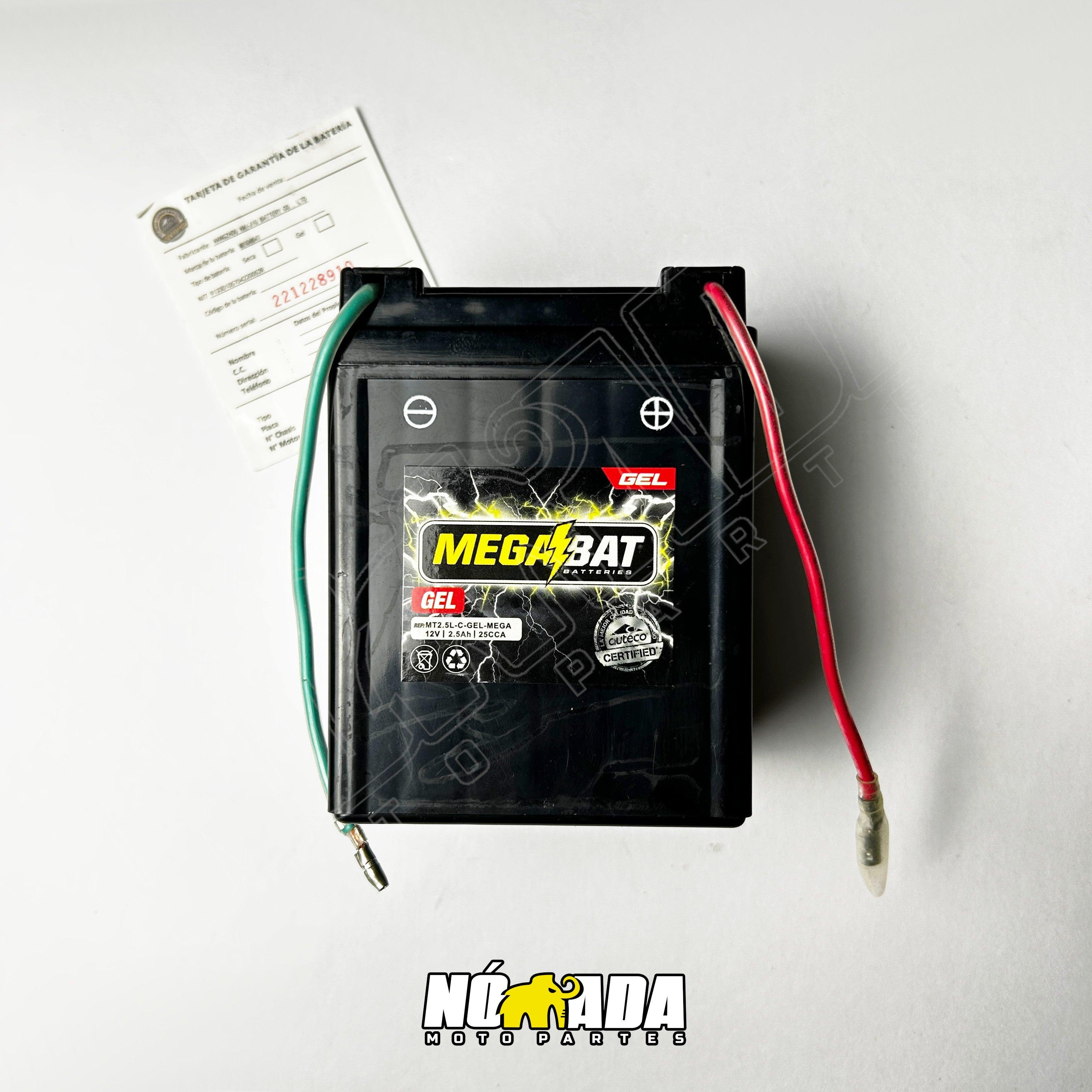 BATERIA UNIVERSAL MEGABAT GEL MT2.5LC 12 V 2,5AH NOMADA MOTOPARTES