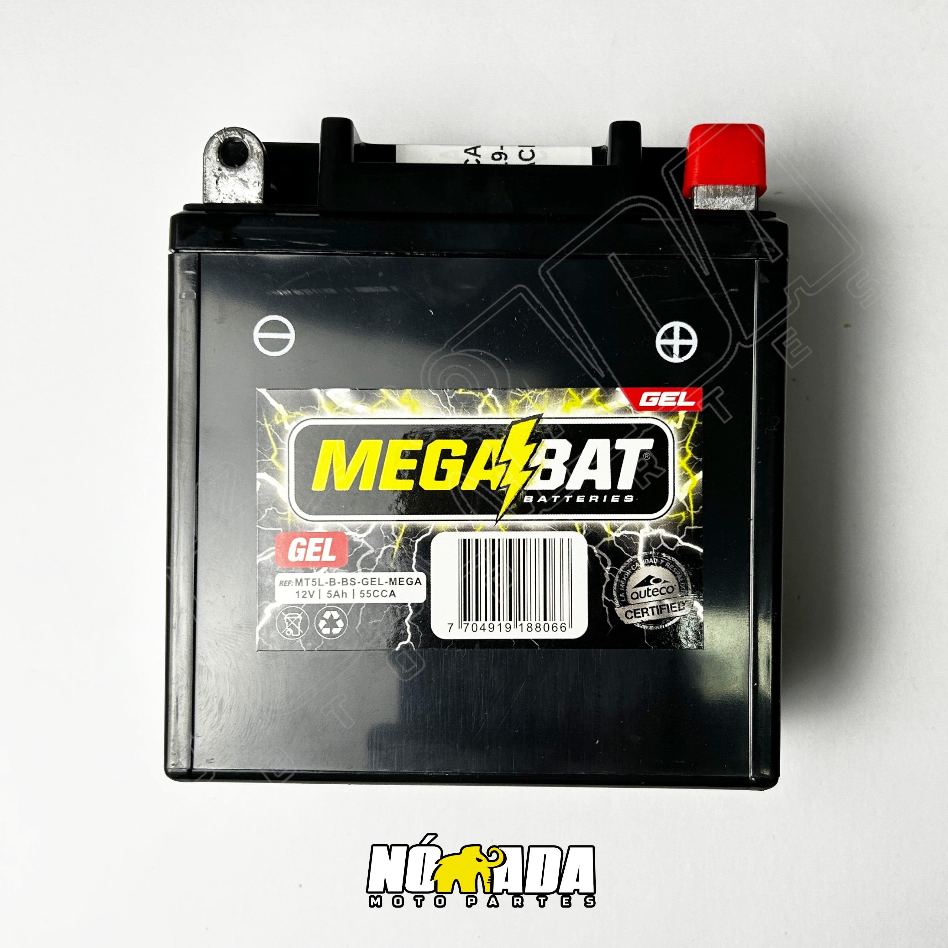 BATERIA UNIVERSAL MEGABAT GEL MT5LB BS 12 V 5AH NOMADA MOTOPARTES