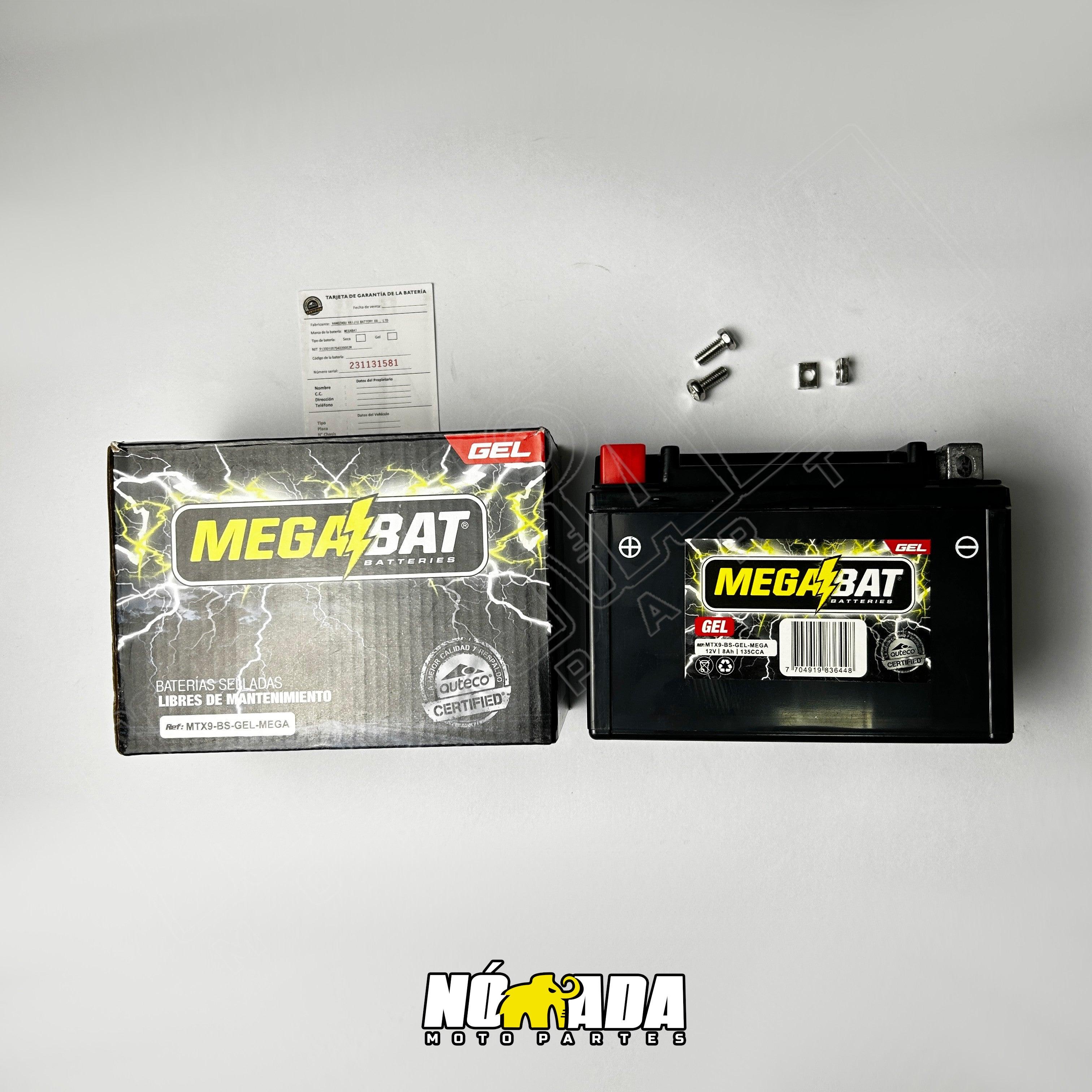 BATERIA UNIVERSAL MEGABAT GEL MTX9 BS 12V 8AH NOMADA MOTOPARTES