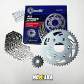 KIT DE ARRASTRE BAJAJ DOMINAR 400, 6 HUECOS CASSARELLA CADENA REFORZADA NOMADA MOTO PARTES