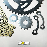 KIT DE ARRASTRE SUZUKI GN-125 4 HUECOS CASSARELLA CADENA REFORZADA NOMADA MOTOPARTES