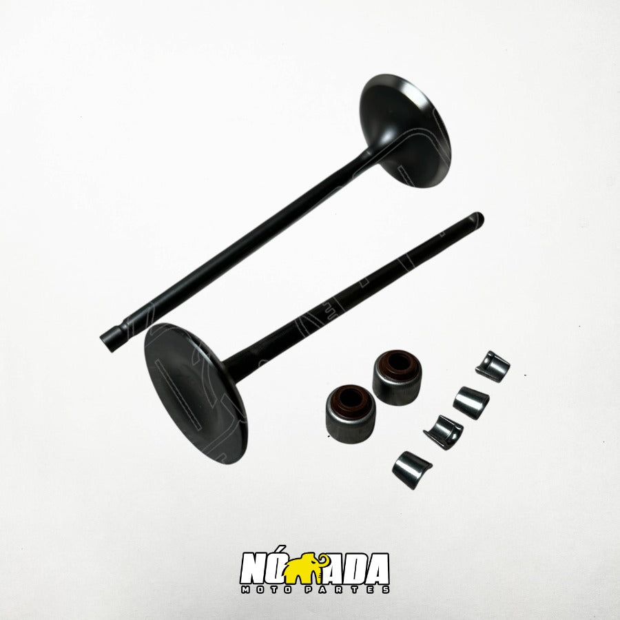KIT VALVULAS ADMISION Y ESCAPE+ SELLOS BAJAJ PULSAR 180/180UG NOMADA MOTO PARTES