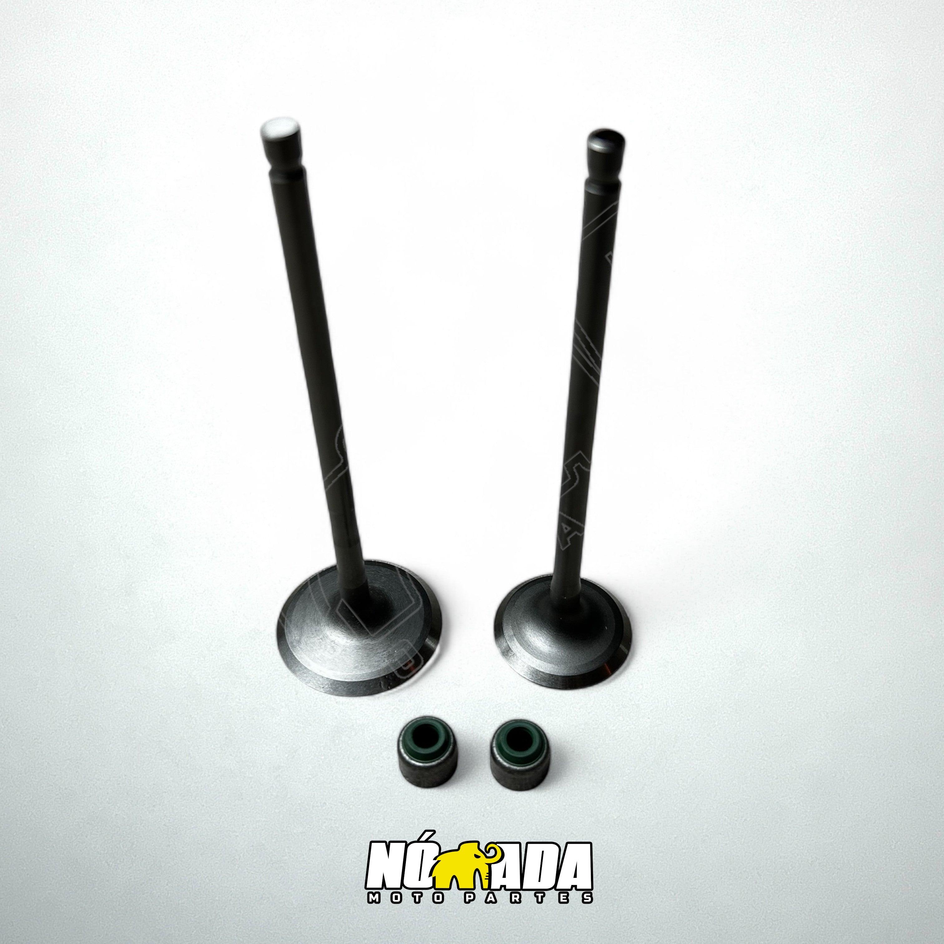 KIT VALVULAS ADMISION Y ESCAPE + SELLOS BAJAJ PULSAR NS 200 NOMADA MOTOPARTES