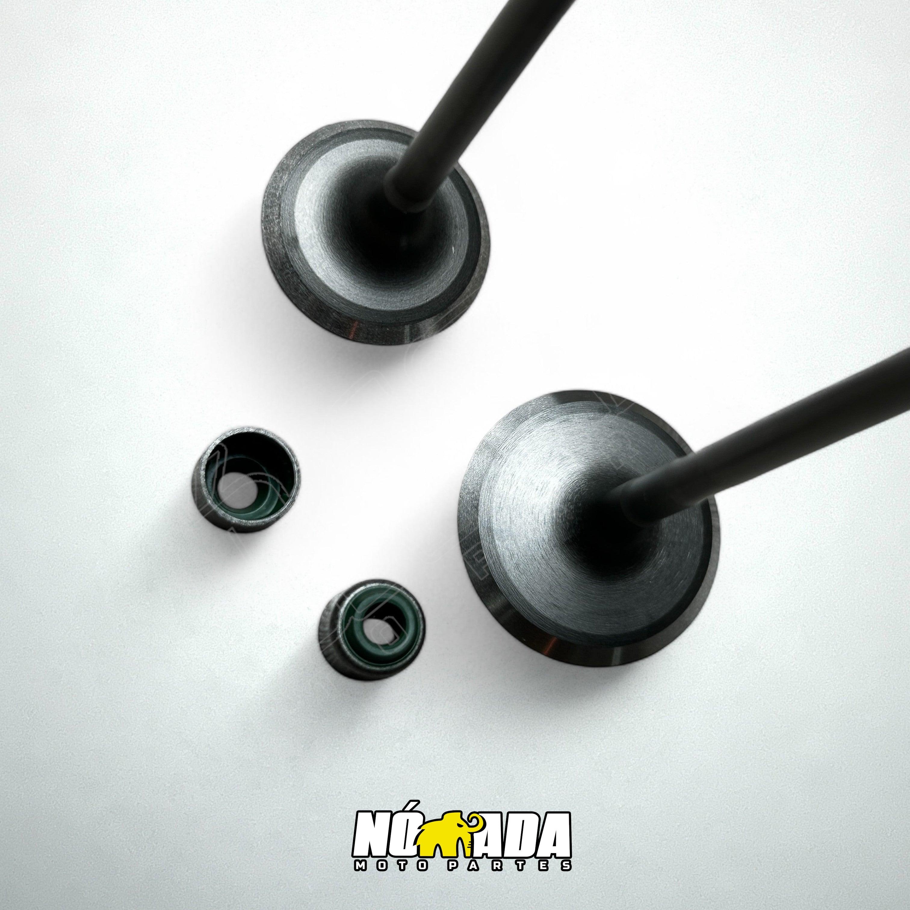 KIT VALVULAS ADMISION Y ESCAPE + SELLOS BAJAJ PULSAR NS 200 NOMADA MOTOPARTES