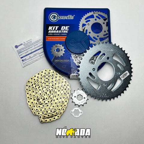 KIT DE ARRASTRE TVS APACHE 160 4V ,  4 HUECOS MODELO NUEVO