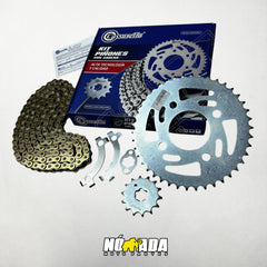 KIT DE ARRASTRE BAJAJ DISCOVER 135 CASARELLA CADENA REFORZADA