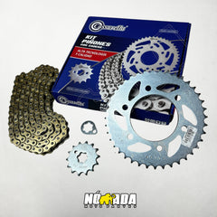 KIT DE ARRASTRE YAMAHA FZ-16 6 HUECOS CASSARELLA CADENA REFORZADA