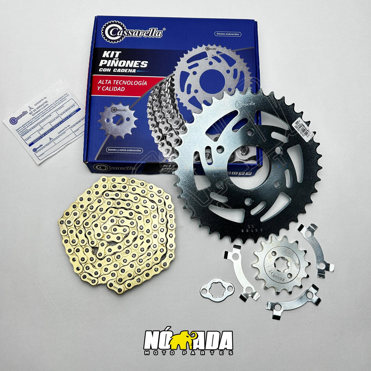 KIT DE ARRASTRE BAJAJ PULSAR NS 200 6 HUECOS DORADA CASSARELLA
