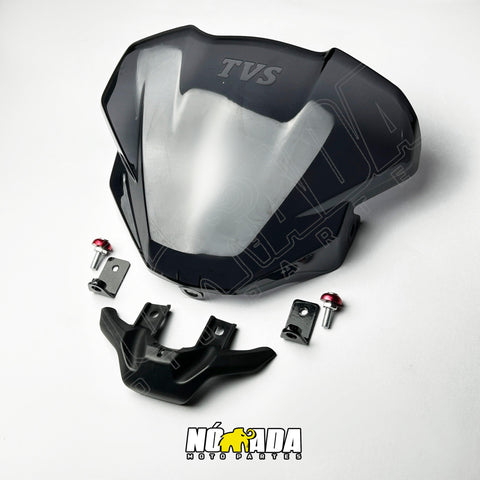 KIT CUPULA VISOR +  SOPORTE CENTRAL, LATERALES Y TORNILLOS LUJO TVS  APACHE RTR 160 4V - 200