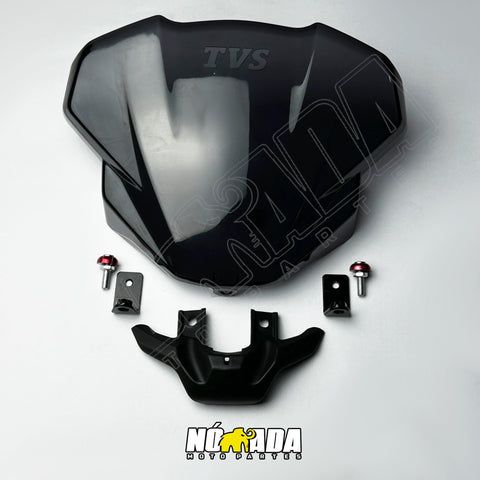 KIT CUPULA VISOR +  SOPORTE CENTRAL, LATERALES Y TORNILLOS LUJO TVS  APACHE RTR 160 4V - 200