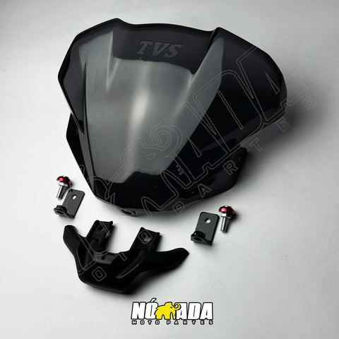 KIT CUPULA VISOR +  SOPORTE CENTRAL, LATERALES Y TORNILLOS LUJO TVS  APACHE RTR 160 4V - 200