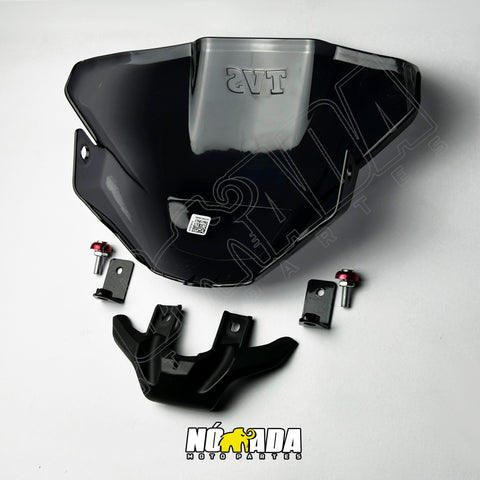 KIT CUPULA VISOR +  SOPORTE CENTRAL, LATERALES Y TORNILLOS LUJO TVS  APACHE RTR 160 4V - 200